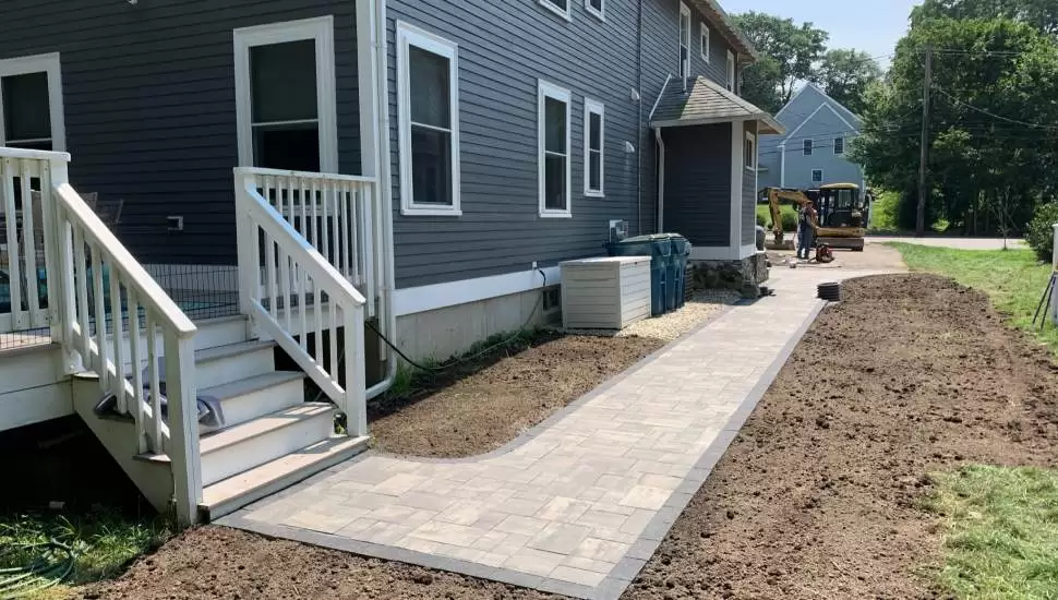 Lawn Landscaping construction in progress